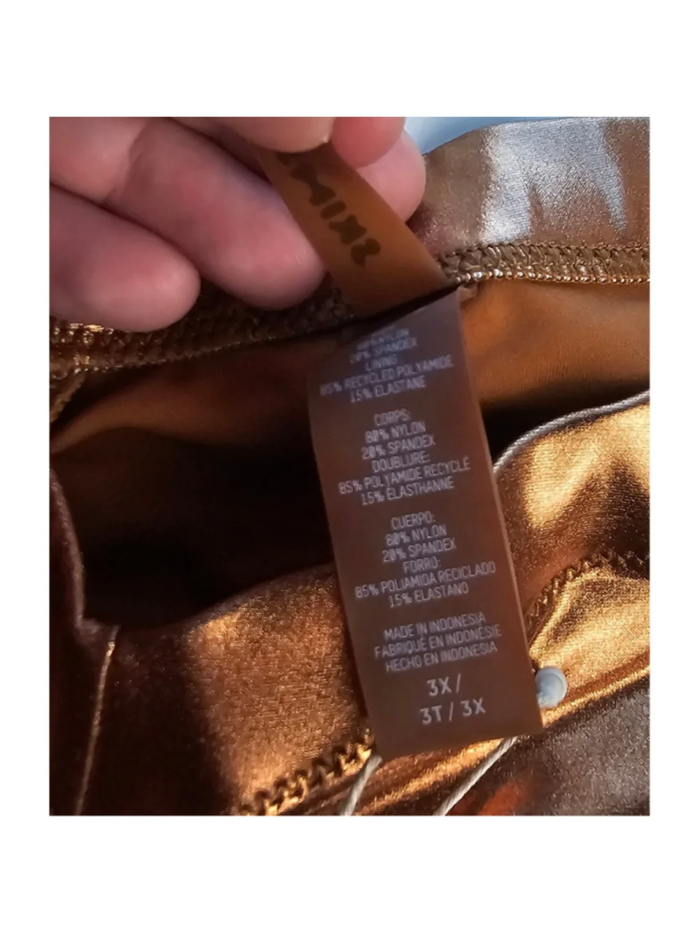 NWT Skims V Waist Contour Swim Pants 3X Penny Gold